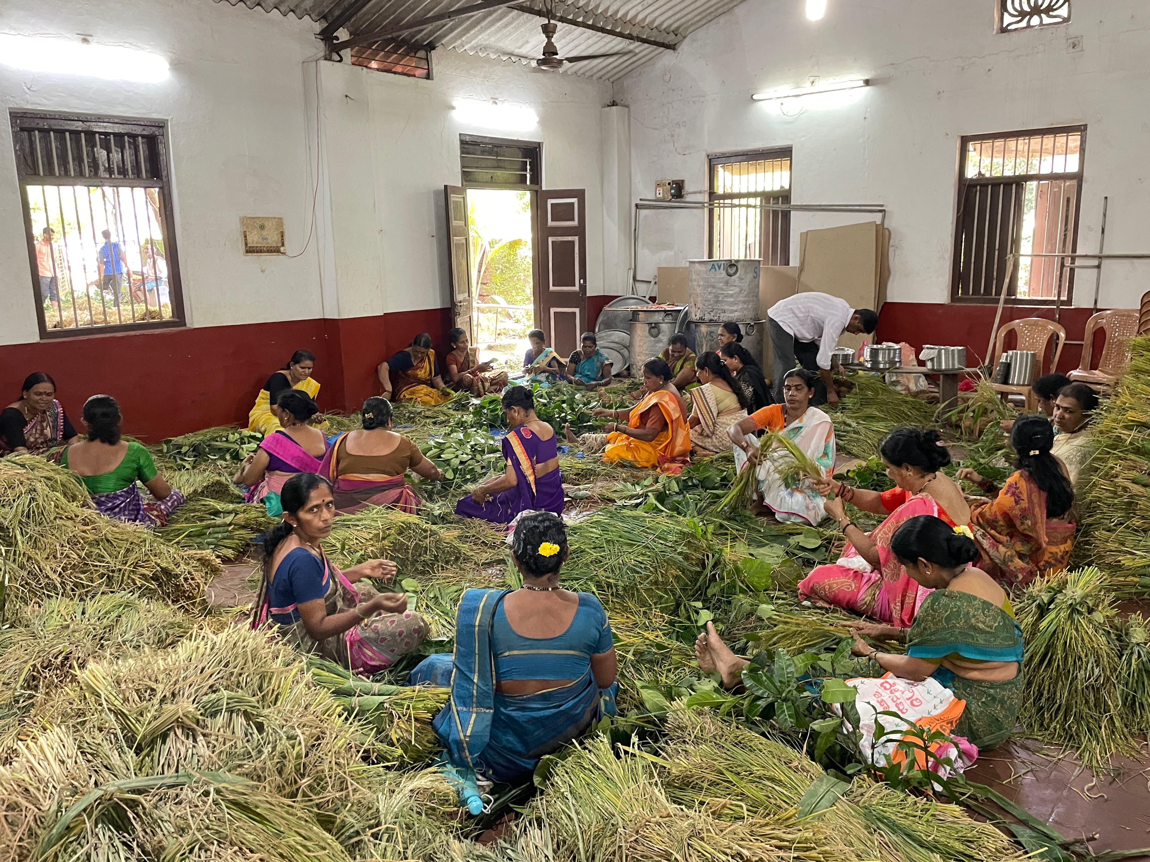 Volunteers preparing for Ganeshotsava