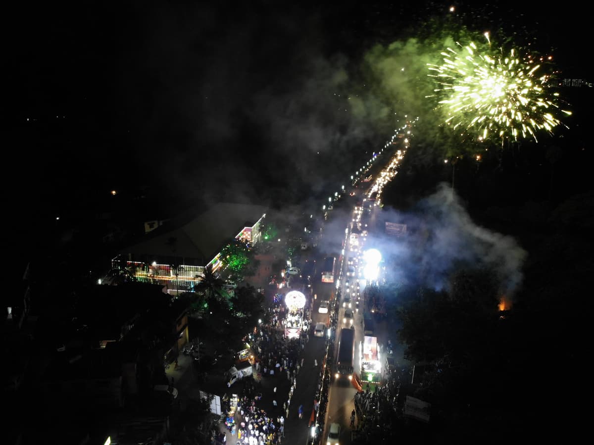Aerial view – festival celebrations